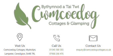 Bwthynod a tai twt Cwmcoedog Cottages and glamping